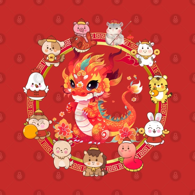 Chinese Lunar New Year Dragon 5 by Green Gecko Creative