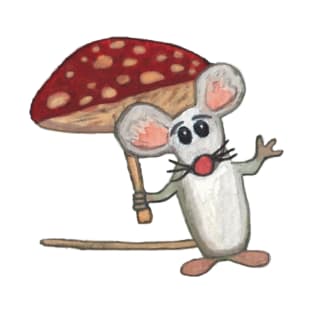 Mouse with Mushroom Umbrella T-Shirt