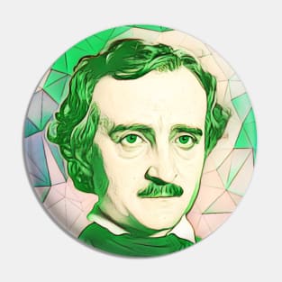 Edgar Allan Poe Green Portrait | Edgar Allan Poe Artwork 7 Pin