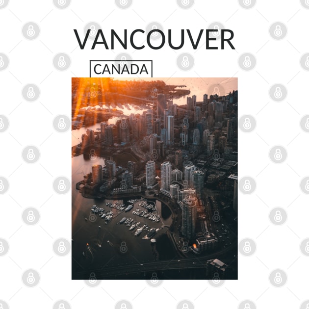 Vancouver British Columbia Canada Skyline Cityscape Gift for Canadian Canada Day Present Souvenir T-shirt Hoodie Apparel Mug Notebook Tote Pillow Sticker Magnet by Mr. Travel Joy