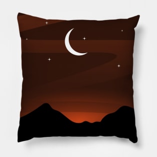 Orange Mountains and Sky Pillow