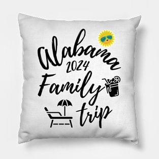 Alabama Family Trip 2024 Vacation Fun Matching Group Design Pillow