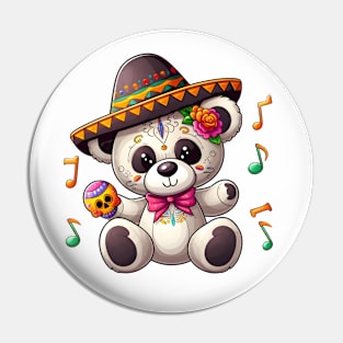 Cute Bear Day of the Dead Kawaii Pin