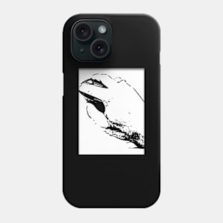 Black white design of hand with mouse Phone Case