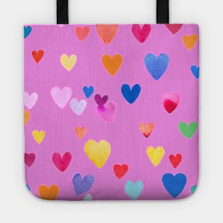 Valentines Multicolored Love Hearts Tote