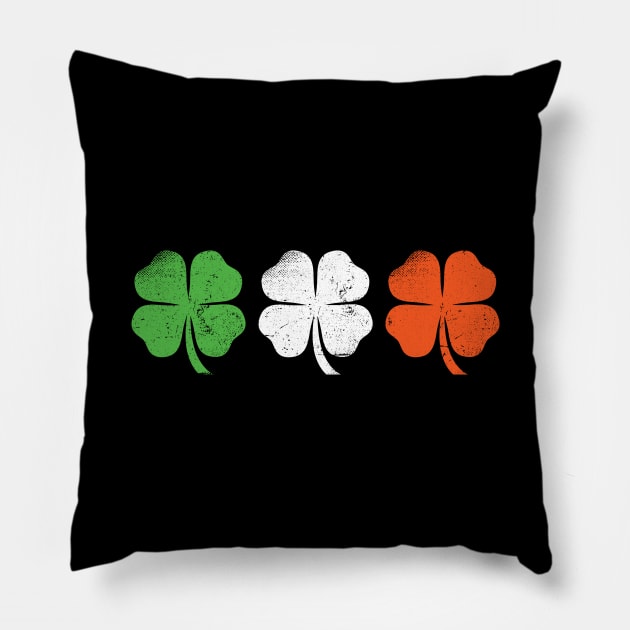 Ireland Flag Shamrocks Pillow by monolusi