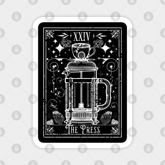 The French Press Coffee Tarot Card Magnet by H. R. Sinclair