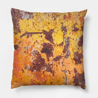 rusty metallic surface peeling Pillow