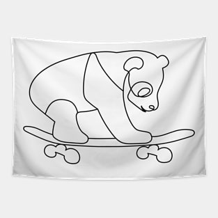 Skateboarding Panda | One Line Drawing | One Line Art | Minimal | Minimalist Tapestry