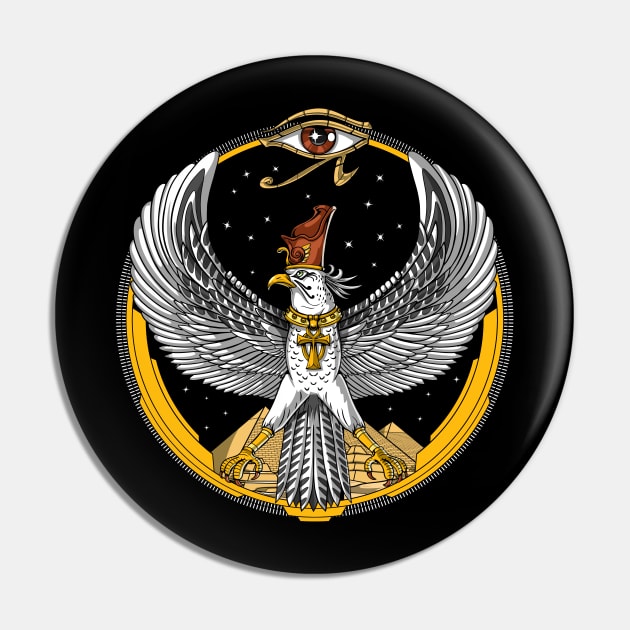 Ancient Egyptian Falcon God Horus Pin by underheaven