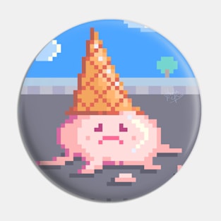 Sad Icecream Pixel Art Pin