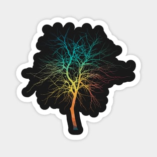 Rainbow tree silhouette Magnet