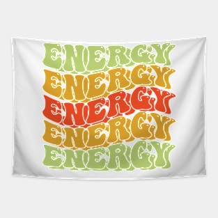 Energy retro wave typography design Tapestry