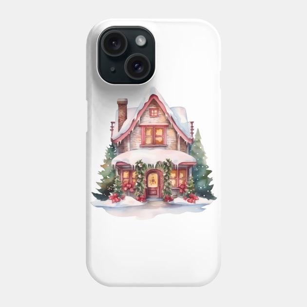 Xmas house cozy winter Phone Case by beangeerie