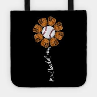 Cute Proud Mom Baseball Flower Mothers Day Tote