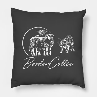 Herding Border Collie with Sheeps Pillow