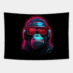 Distressed Digital Cyber Primate Tapestry