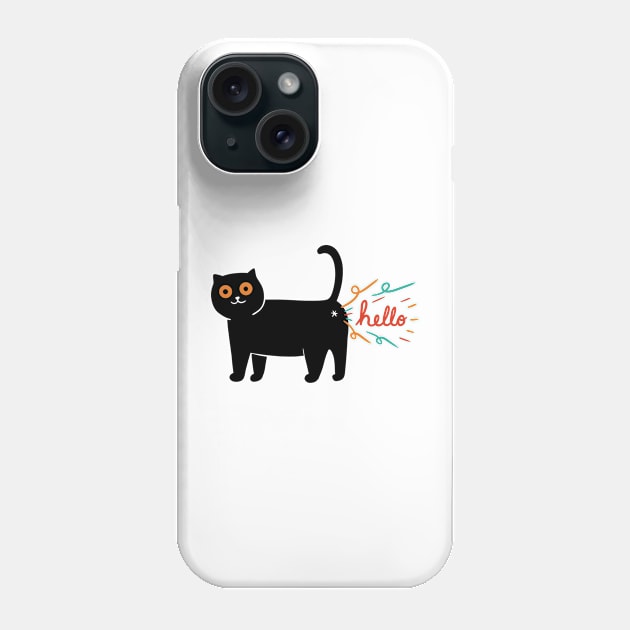 Cat hello Phone Case by Otrebor