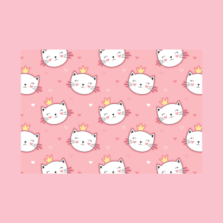 cute princess cats pattern T-Shirt