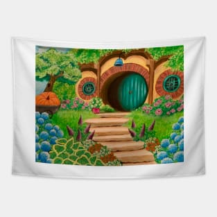 Home Awaits - Fantasy Hole in the Ground Tapestry