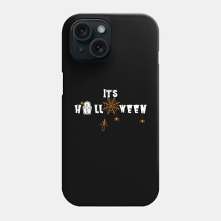 Spider web with skeleton Halloween Phone Case