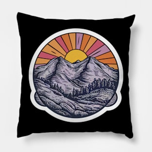 Sunrise Serenity: Mountain Majesty Pillow