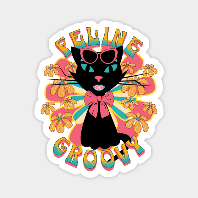 Feline Groovy Magnet by Liesl Weppen