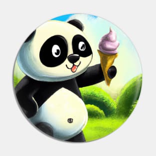 Panda with Ice Cream Pin