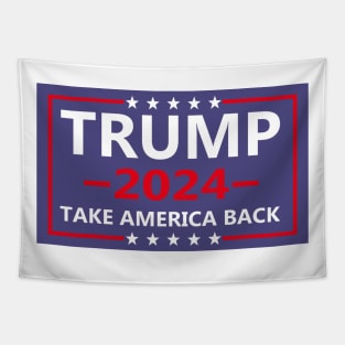 Trump 2024 Sticker, President Donald Trump Take America Back 2024 Bumper Sticker Tapestry