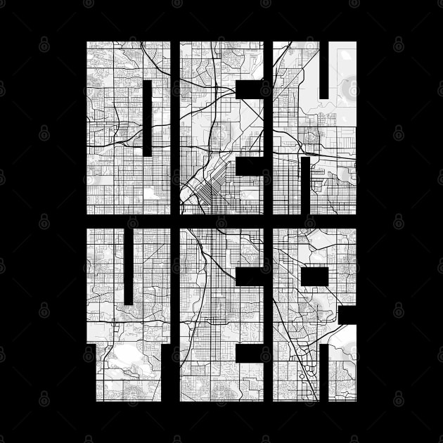 Denver, Colorado, USA City Map Typography - Light by deMAP Studio