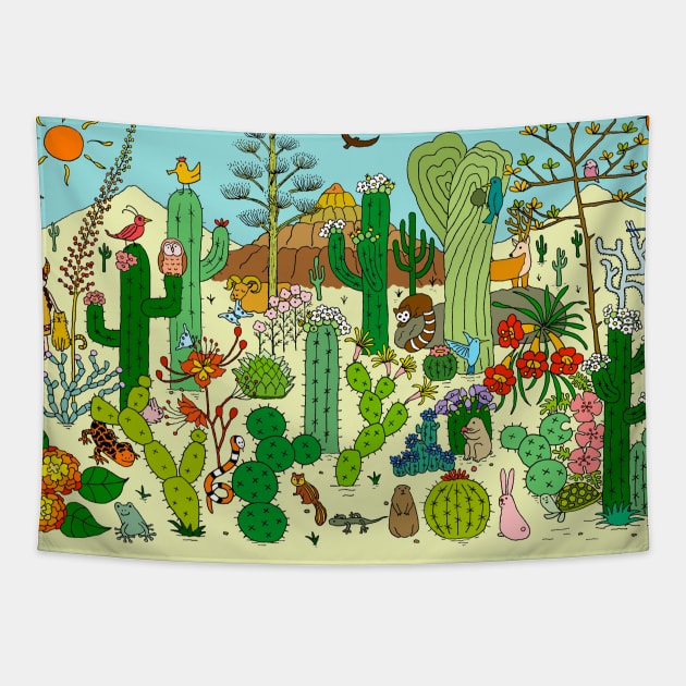 Arizona Desert Museum Tapestry by lamaisondulapino