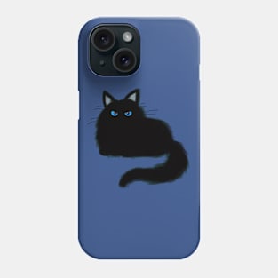 Black Fluffy cat Phone Case