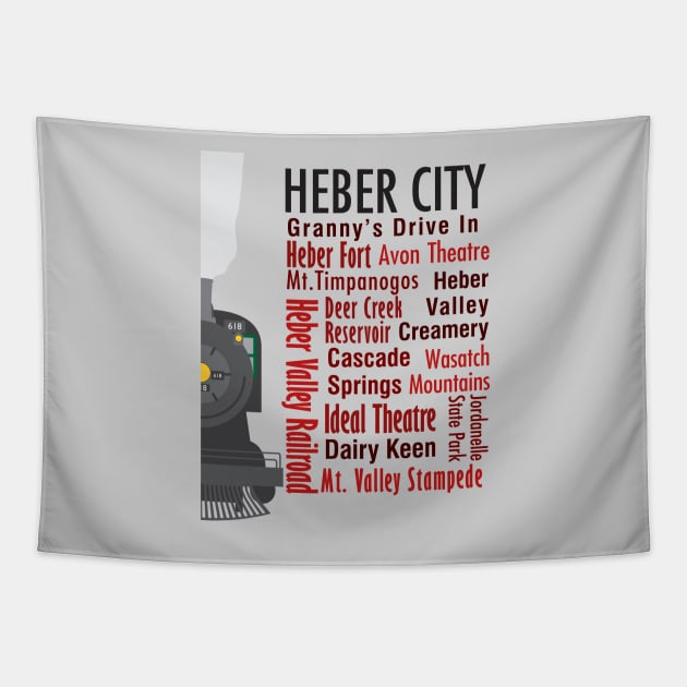 Sights of Heber City, Utah Tapestry by photokapi