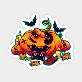 The cat and a pumpkin Magnet