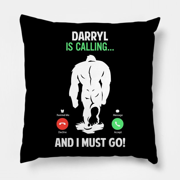 My Name is my Darryl Bigfoot Pillow by Tesszero