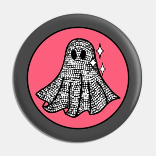 Pink Retro Disco Ghost Pin