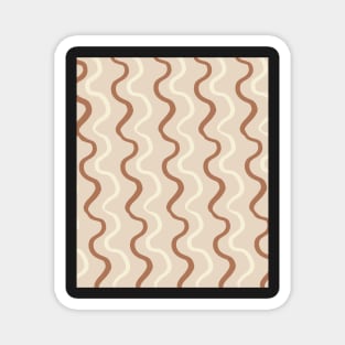 Simple Minimalist Abstract Woby lines Earth Tones Pattern Magnet