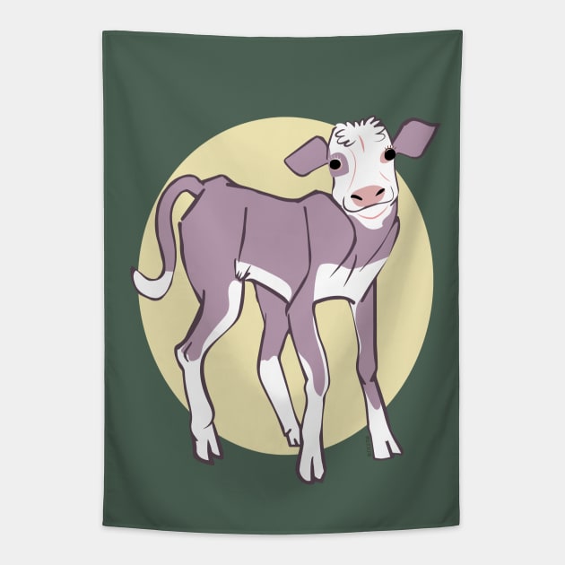 Baby Calf in purple Tapestry by belettelepink