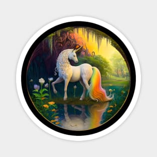 Unicorn in a Fairy Garden 2 Magnet