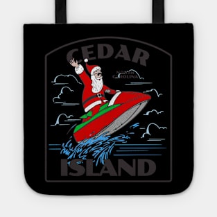 Cedar Island, NC Christmas Vacationing Waterskiing Santa Tote