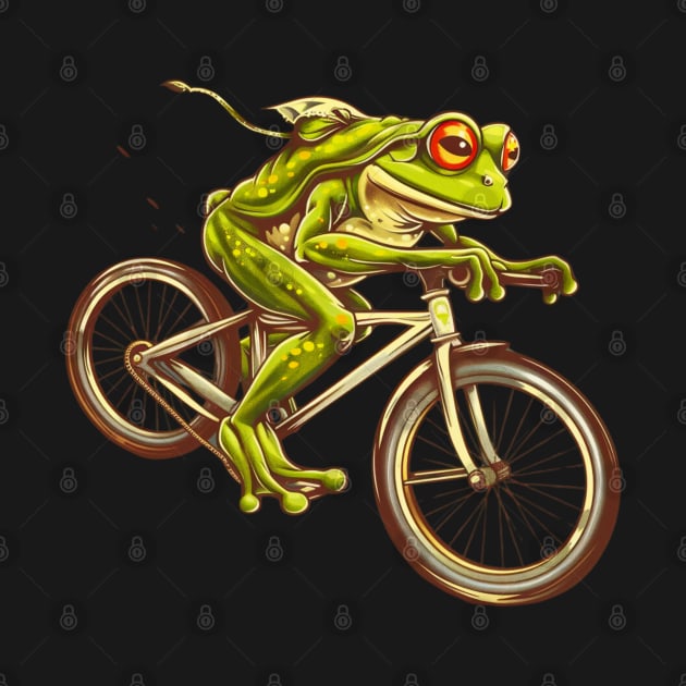 Funny Frog On A Bike by OscarVanHendrix