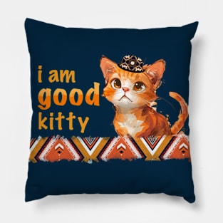 i am good kitty, Cat Ikat Pillow