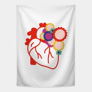 Valentine colorful love heart on the 14th of february for lovers couples Tapestry