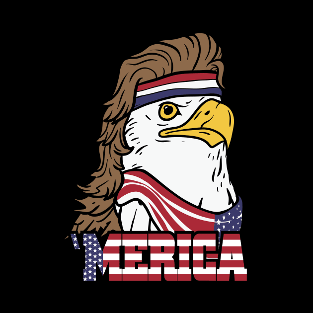 4th of July American Bald Mullet Eagle 'Merica Shirt by Nowhereman78