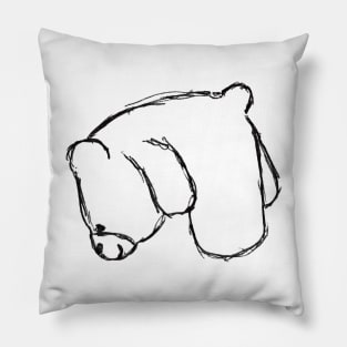 Smiley Bear Looking Down Pillow