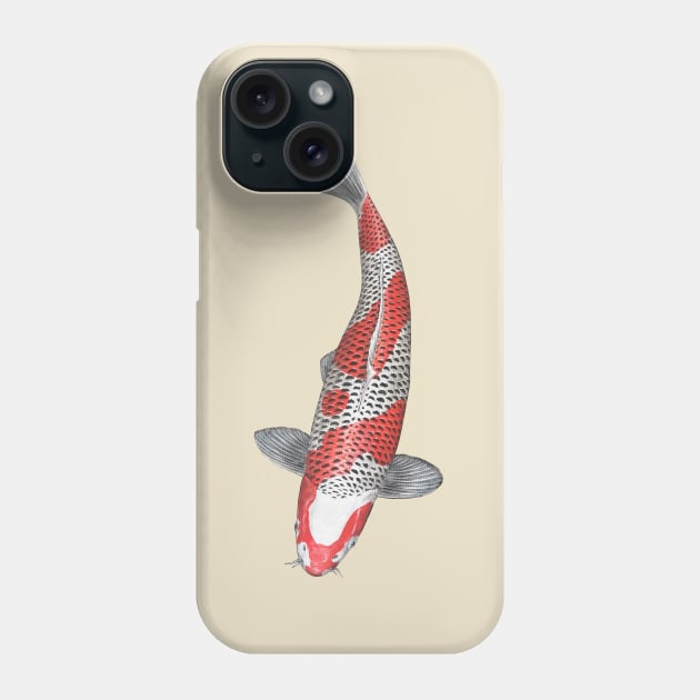 Koi Fish Kuhaku Phone Case by Koiartsandus