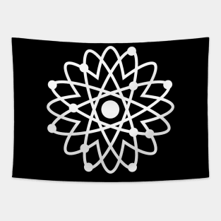 White Atom Flower - Floral Tapestry