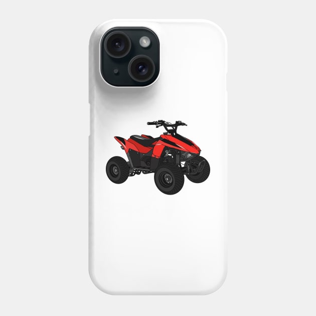 Quad bike atv cartoon illustration Phone Case by Miss Cartoon