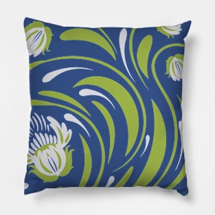 Folk floral print . Abstract flowers art , poster. Pillow