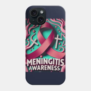 Meningitis Awareness Ribbon with Veins Phone Case